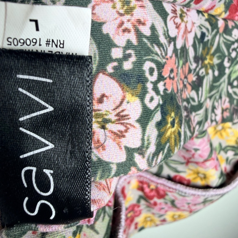 Savvi matching set leggings sport bra green pink floral large small activewear - Picture 7 of 8